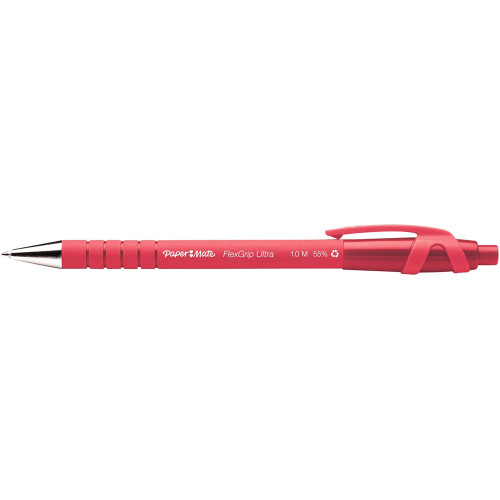 ** DISCONTINUED ** PAPERMATE FLEXGRIP ULTRA PEN Ball Retractable Medium Red