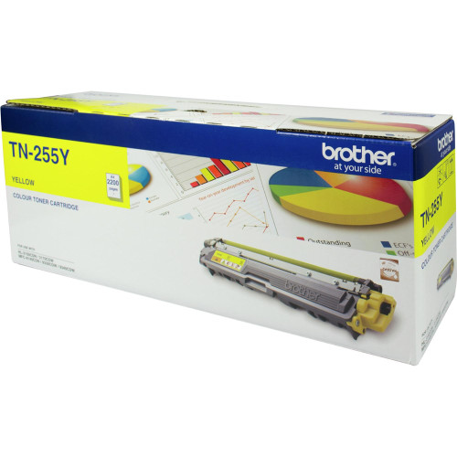 BROTHER TN-255Y ORIGINAL HIGH YIELD YELLOW TONER CARTRIDGE 2.2K Suits HL3150CDN / HL3170CDW / MFC9140CDN / MFC9330CDW / MFC9340CDW / DCP9015CDW