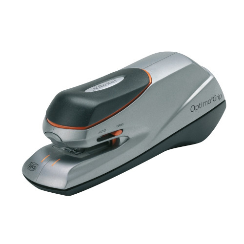 REXEL OPTIMA GRIP STAPLER ELECTRIC 20Sht Cap OrangeSilver 2102348