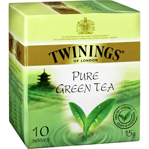 TWININGS TEA BAGS Pure Green Tea Pack Of 10