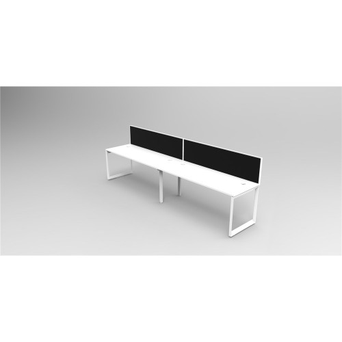 RAPID INFINITY LOOP END LEG WorkstationWhite 1800x700mm 2 Person Singleside W/Screen