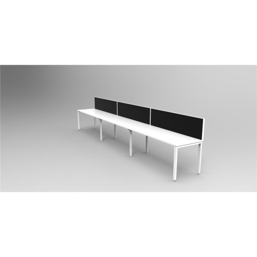 RAPID INFINITY WORKSTATION 3 Person Singleside W/ Screen, White 1200mm x 700mm