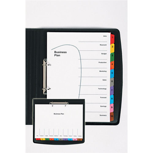 MARBIG PLASTIC COLOURED TABBED MANILLA DIVIDERS 10 Tab A4 Portrait/Landscape *** While Stocks Last ***