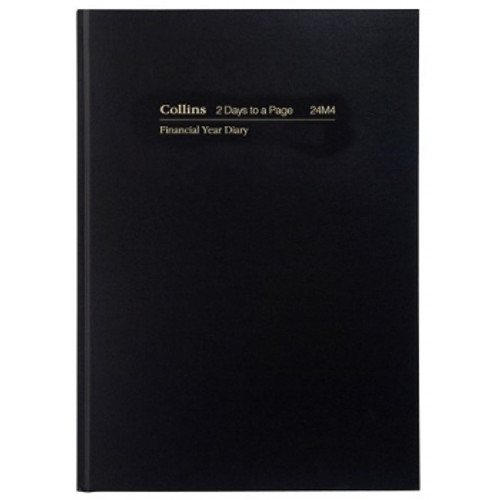 COLLINS FINANCIAL YEAR DIARY A4 2 Days To Page 1Hr Black (2024-2025)