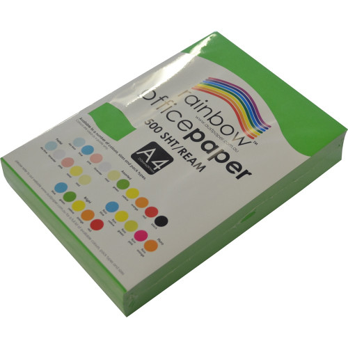 RAINBOW OFFICE PAPER A4 80GSM Green Ream of 500