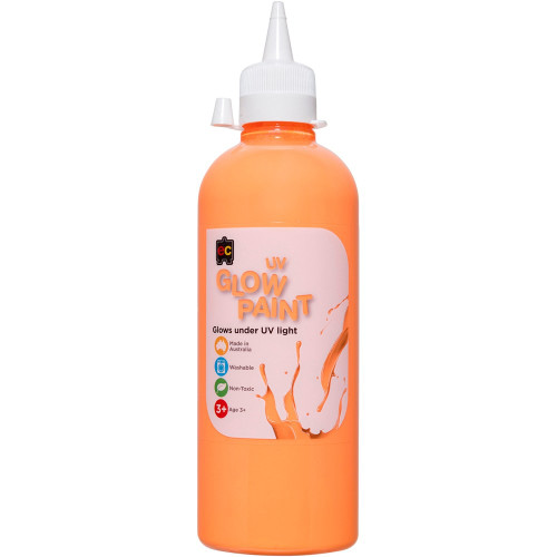 UV GLOW PAINT 500ML ORANGE