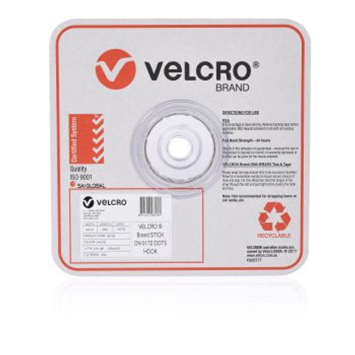 VELCRO 22mm SPOTS HOOK ONLY 900 Dots White 28706 45308