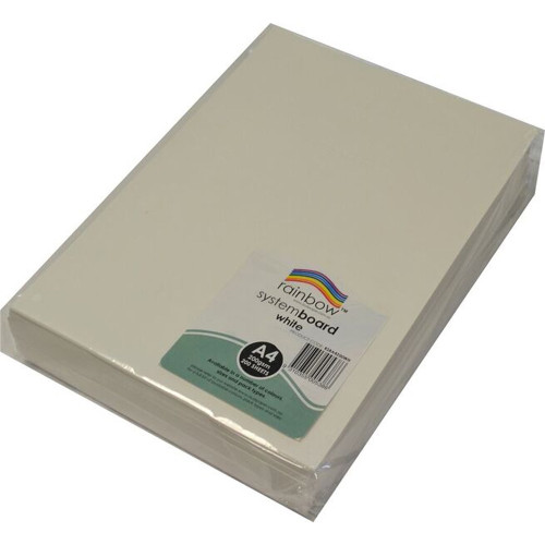 RAINBOW SYSTEM BOARD 200GSM A4 White Pack of 200
