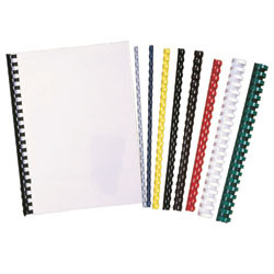 GBC IBICO PLASTIC COMB 21 RING BINDING COILS 6mm White, Bx100