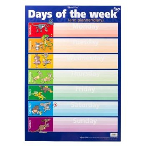 DAYS OF THE WEEK WALL CHART *** While Stocks Last ***