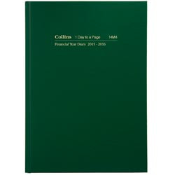 COLLINS FINANCIAL YEAR DIARY #34M4 A4 Week To Opening 1Hr Appoint. Green (2026-2027)