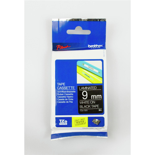 BROTHER TZE-325 PTOUCH TAPE 9mm x 8mtr White On Black