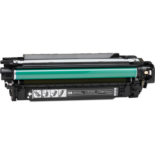 HP 504X BLACK ORIGINAL LASERJET HIGH YIELD TONER CARTRIDGE 10.5K (CE250X) Suits LaserJet CP3520 / 3525 / CM3530