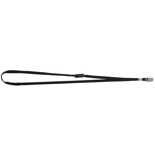 REXEL FLAT STYLE LANYARD Black, With Breakaway Safety Clip, Pk10