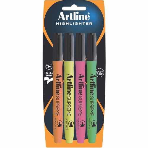 ARTLINE SUPREME HIGHLIGHTER PEN 4 Assorted