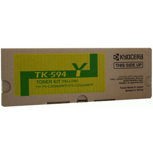 Kyocera TK-594 Original Yellow Toner Cartridge 7K Suits FSC2126 MFP/ FSC2026 MFP/ FSC2526 MFP/ FSC2626 MFP/ FSC5250DN