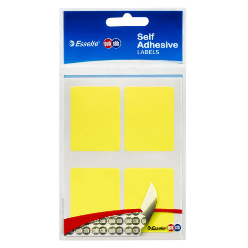 QUIK STIK FLAT PACK STICKERS 28 Labels Fluoro Yellow