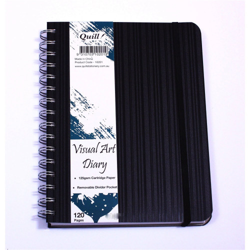 Quill Premium PP Visual Art Diary 125gsm A4 120 Pages - Black (10204)