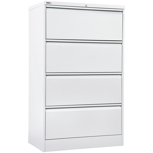 GO LATERAL FILING CABINET 4 DR WHITE SATIN 1321HX900WX470MMD GLF4WC