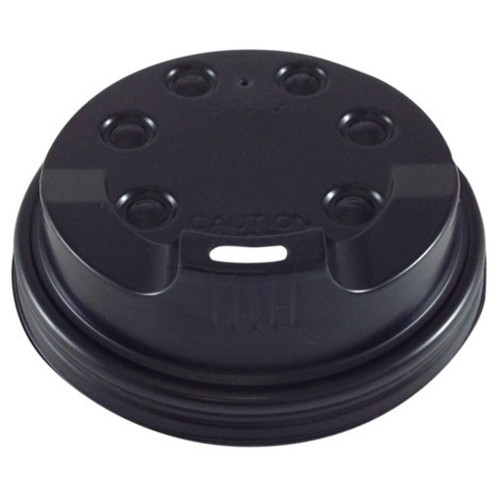 DISPOSABLE PAPER CUP LIDS FOR 12OZ 355ML CUPS, BLACK, BX1000