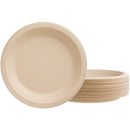 Writer Sugarcane Eco Heavy Duty Paper Plates 9" (230mm) Round, Carton of 500