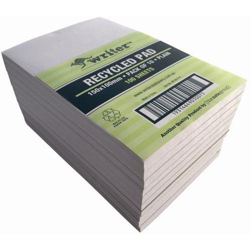 6X4 100 SHEET RECYCLED PAD PLAIN