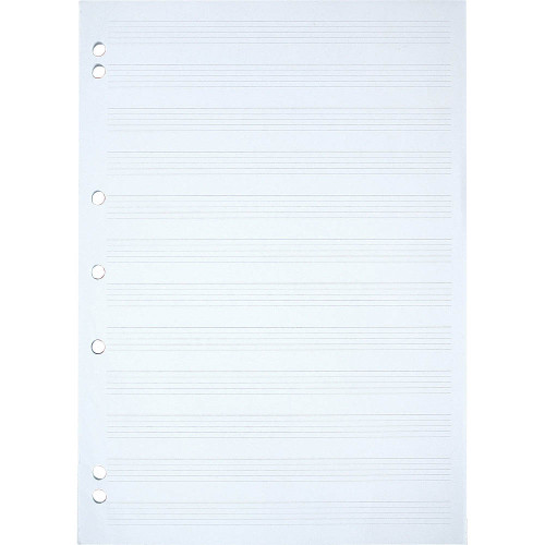 A4 50 LEAF MUSIC PAD WITH 7 HOLES, 70GSM PAPER, SIDE GLUED
