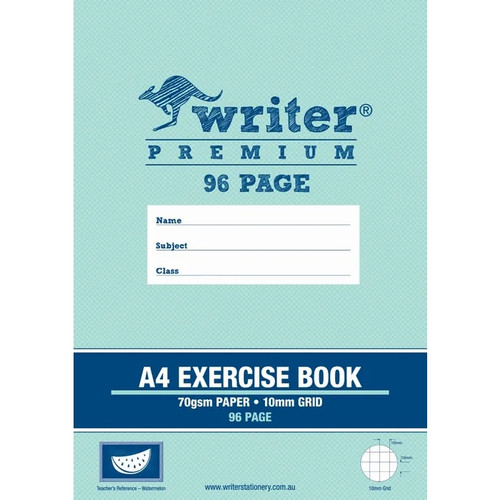 WRITER PREMIUM A4 96PG 10MM GRID BOOK