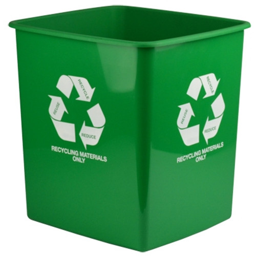 15 LITRE "RECYCLING MATERIALS ONLY" TIDY BIN Green