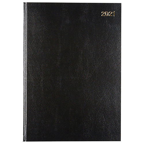 CUMBERLAND CASEBOUND DIARY A4 2 DAYS PER PAGE Black (Pre-Order Now for 2027) ** ETA 2/11/2026 **