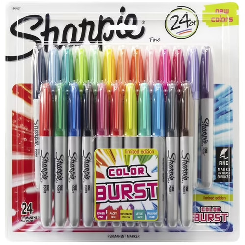 SHARPIE FINE PERMANENT MARKERS ELECTRO POP 24 PACK (1949557)