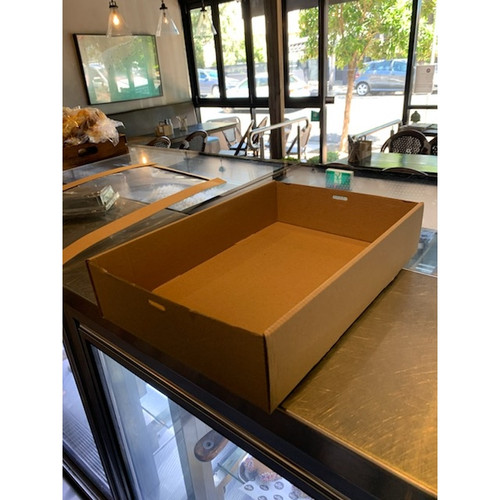 BROWN CATERING TRAY MEDIUM 250(W) X 80(H) X 360(L) PK50 (Lids Sold Separately)