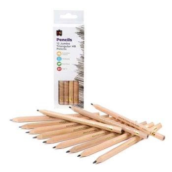 JUMBO TRIANGULAR HB PENCILS 12PC