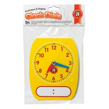 DIGITAL/ANALOGUE CLOCK DIAL WRITE ON/WIPE OFF HANG