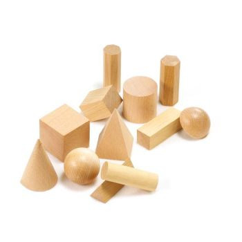 WOODEN GEOMETRIC SOLIDS 12PCS