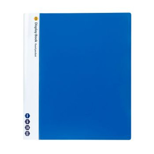 MARBIG A4 40 FIXED POCKET DISPLAY BOOK BLUE