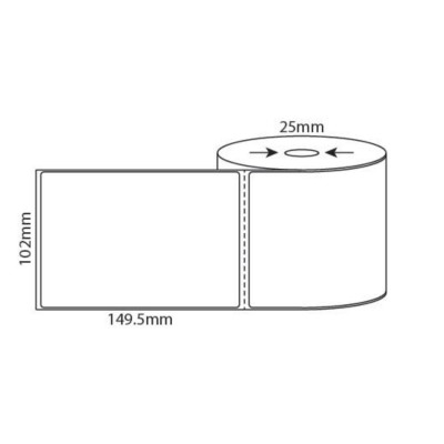 THERMAL DIRECT LABELS 102mm x 150mm 25mm Core Roll 500 ( RD102150:5A )