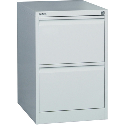 GO 2 DRAWER FILING CABINET H705xw460xd620mm Silver Grey