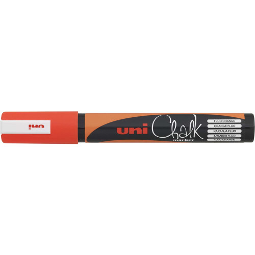 UNI CHALK MARKER 2.5mm Bullet Tip Fluoro Orange