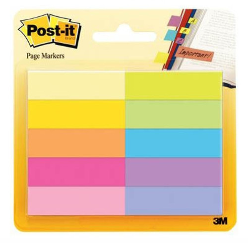 POST-IT 670-10AB PAPER PAGE MARKERS 13 X 44MM ASSORTED PACK 10