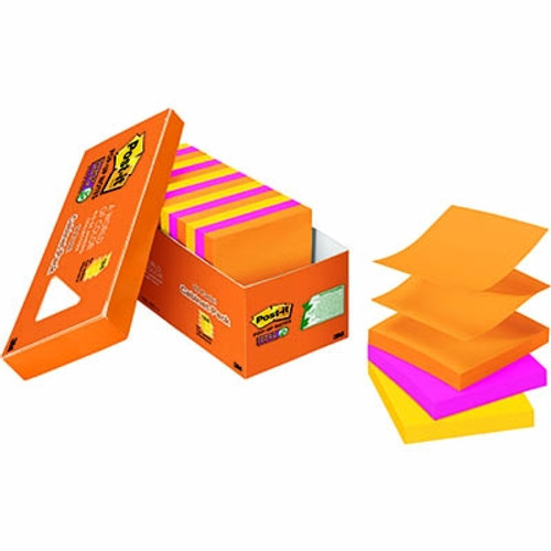 POST-IT Dispenser Notes Super Sticky R330-18SSAUCP Pop Up Rio de Janeiro 76 x 76mm (70007053229), Pack of 18