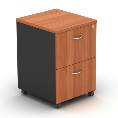 OM MOBILE PEDESTAL 2 Filing Drawers Cherry Charcoal