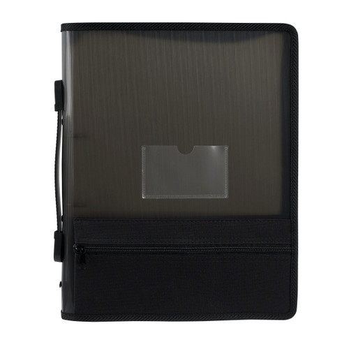 MARBIG ZIPPER BINDER 25MM 2O W/STORAGE SMOKE / GREY