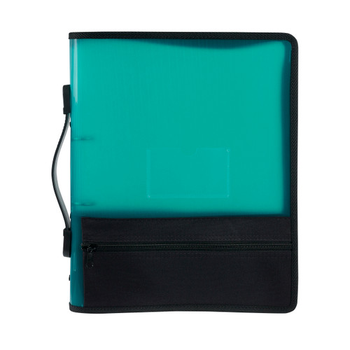 MARBIG ZIPPER BINDER 25MM 2O W/STORAGE TEAL