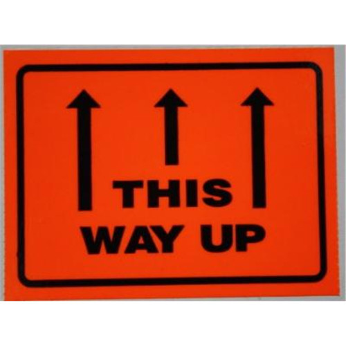 STYLUS LABELTAPE THIS WAY UP 75mmx50m Fluoro Orange ROLL 500 - 75MM X 100MM