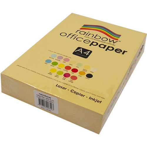 RAINBOW 80GSM OFFICE PAPER A4 Lemon Yellow 500 Sheets Ream