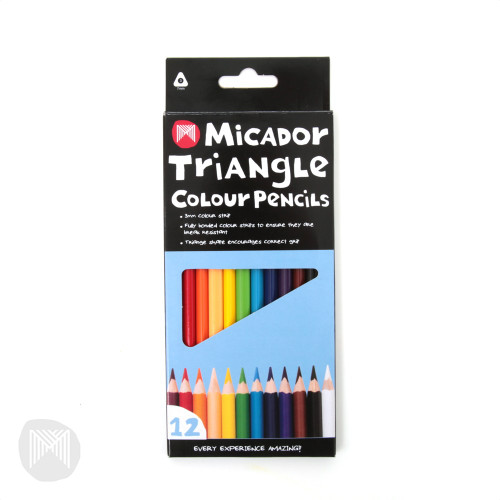 TRIANGLE COLOUR PENCIL, BOX 12 MICADOR