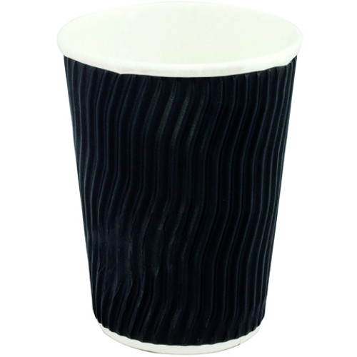 COOL WAVE DOUBLE WALL HOT CUPS 12OZ BLACK CTN500