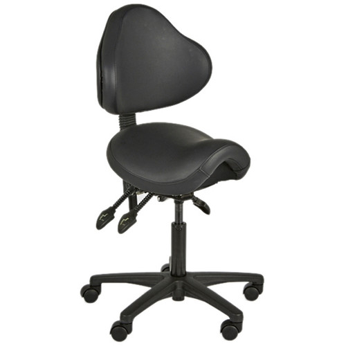 ERGO SADDLE SEAT With Back, Black Base, Black Gaslift