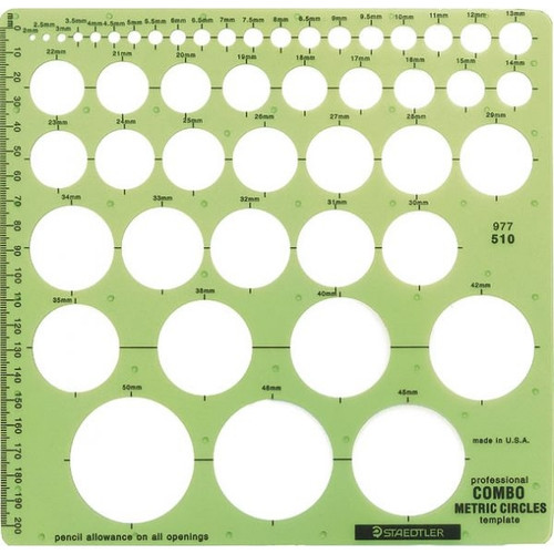 Staedtler 977 Metric Template - Combo Circles